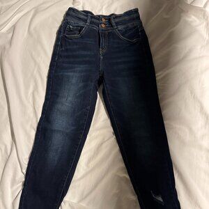 KanCan Signature High Rise Skinny Jeans Distressed Ankle Dark Wash Size 27
